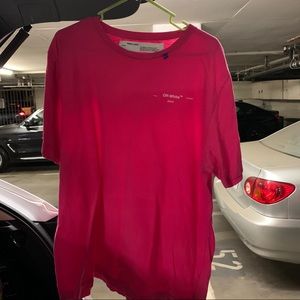 Bright pink off white T-shirt